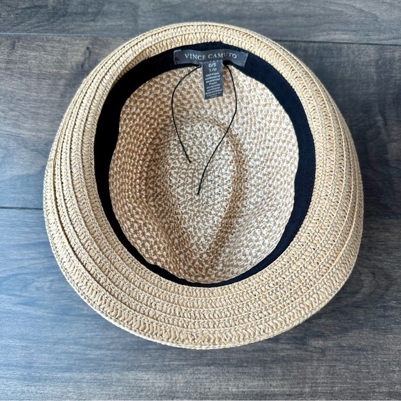 Vince Camuto Straw Fedora Hat - One Size - Tan Neutral Color - Picture 8 of 13